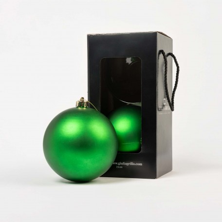 Matte Weihnachtskugeln „Grün Matt“ ⌀15cm, 2er-Set