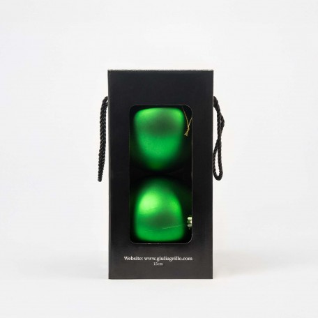 Matte Weihnachtskugeln „Grün Matt“ ⌀15cm, 2er-Set