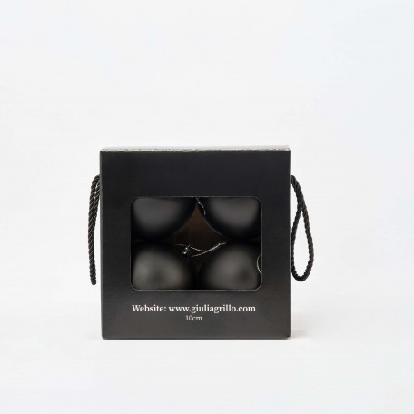 Matte Weihnachtskugeln „Schwarz Matt“ ⌀10cm, 4 Stück/Set