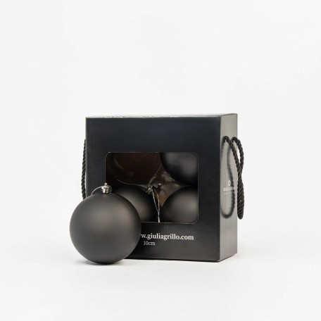Matte Weihnachtskugeln „Schwarz Matt“ ⌀10cm, 4 Stück/Set