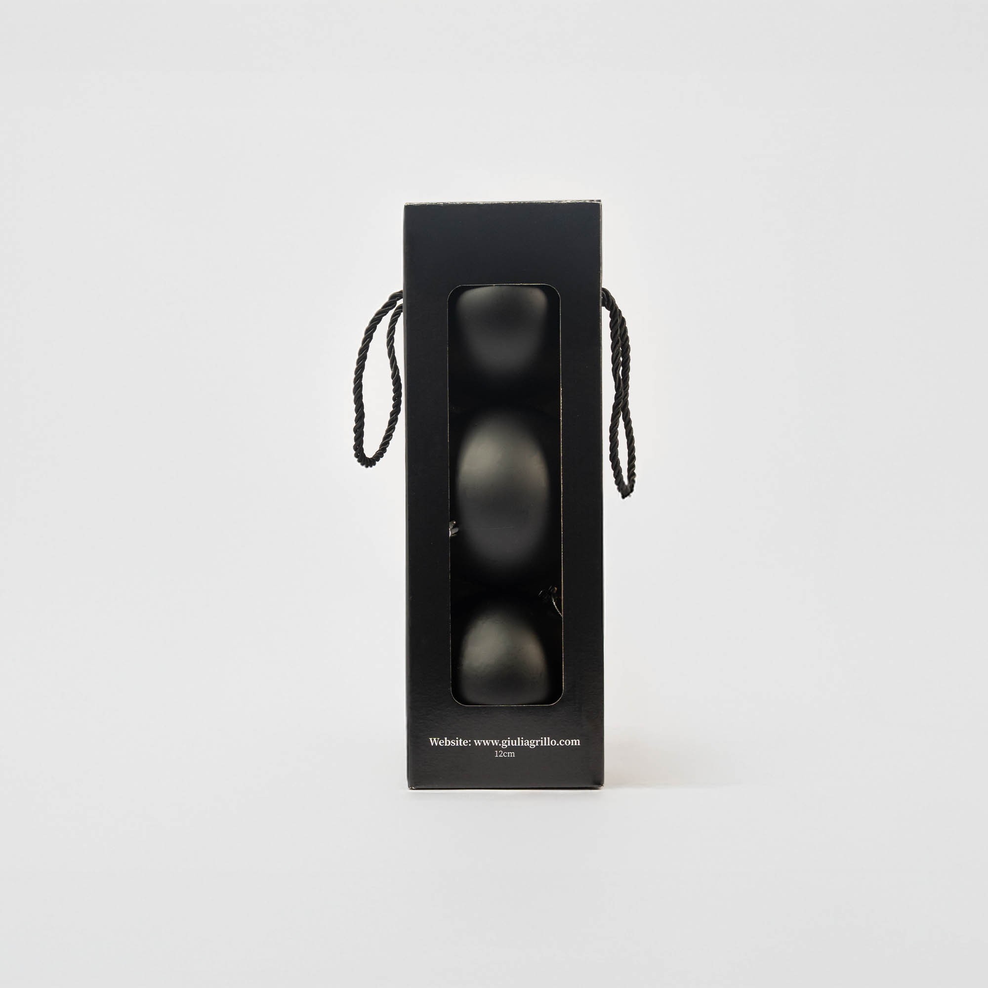Giulia Grillo Matte Weihnachtskugeln „Schwarz Matt“ ⌀12cm, 3 Stück/Set