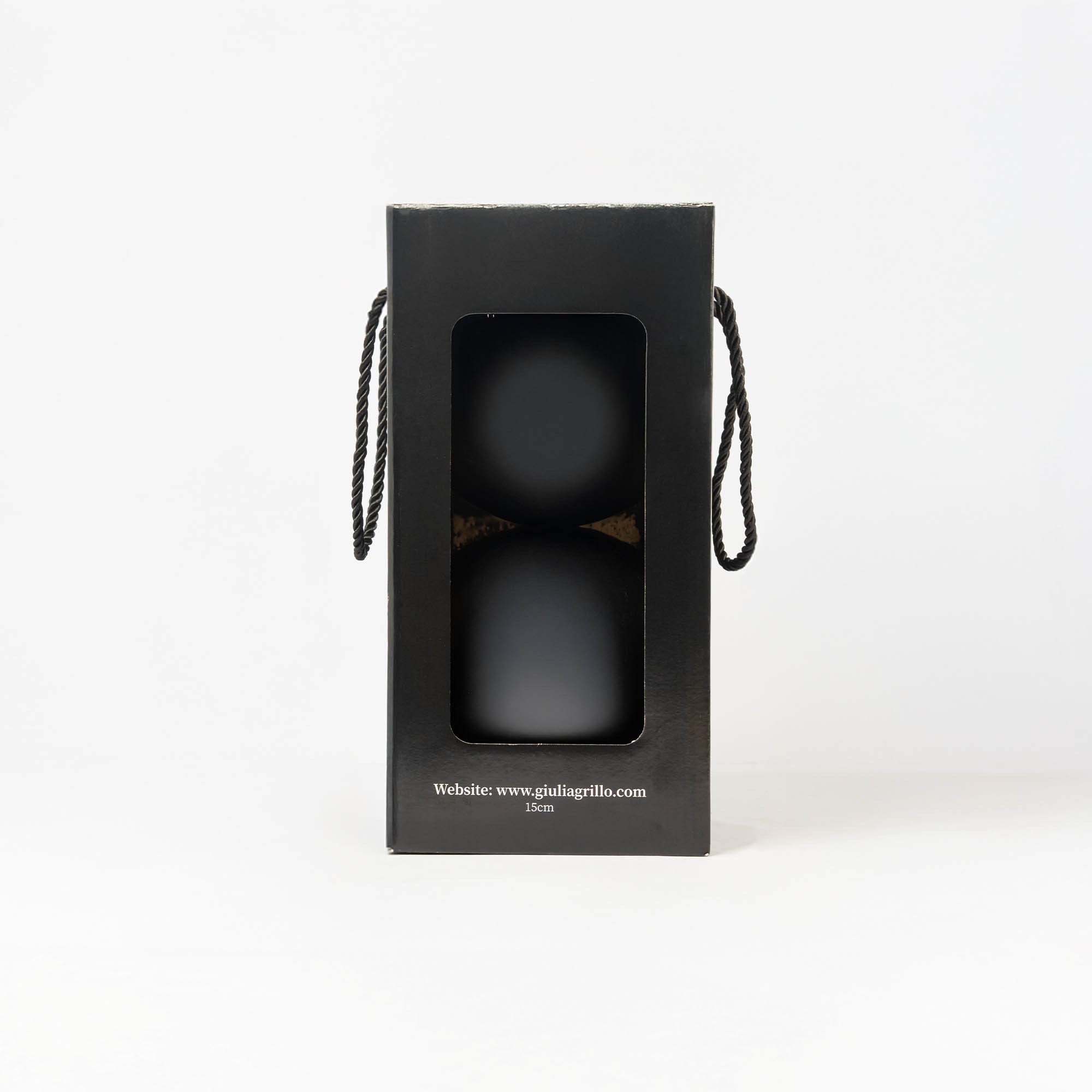 Giulia Grillo Matte Weihnachtskugeln „Schwarz Matt“ ⌀15cm, 2 Stück/Set