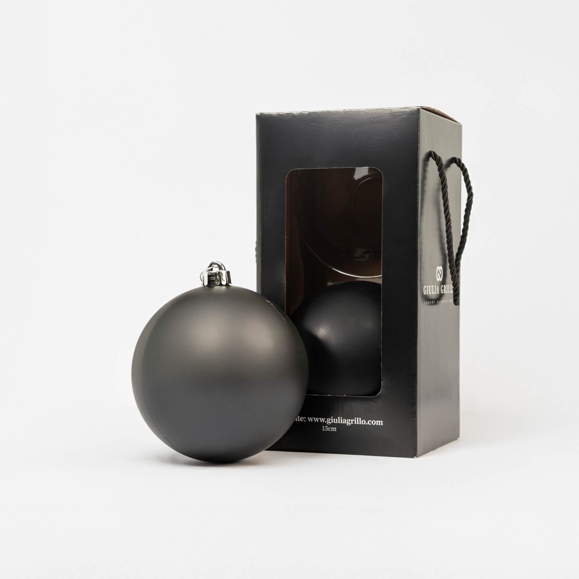 Giulia Grillo Matte Black Christmas Baubles ⌀15cm, 2pcs/set