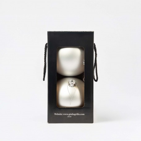 Matte Weihnachtskugeln „Silber Matt“ ⌀15cm, 2 Stück/Set