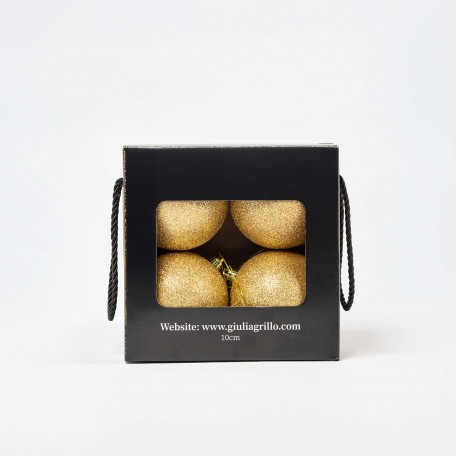 Sfera Natalizia Glitter Oro ⌀10cm, 4pcs/set
