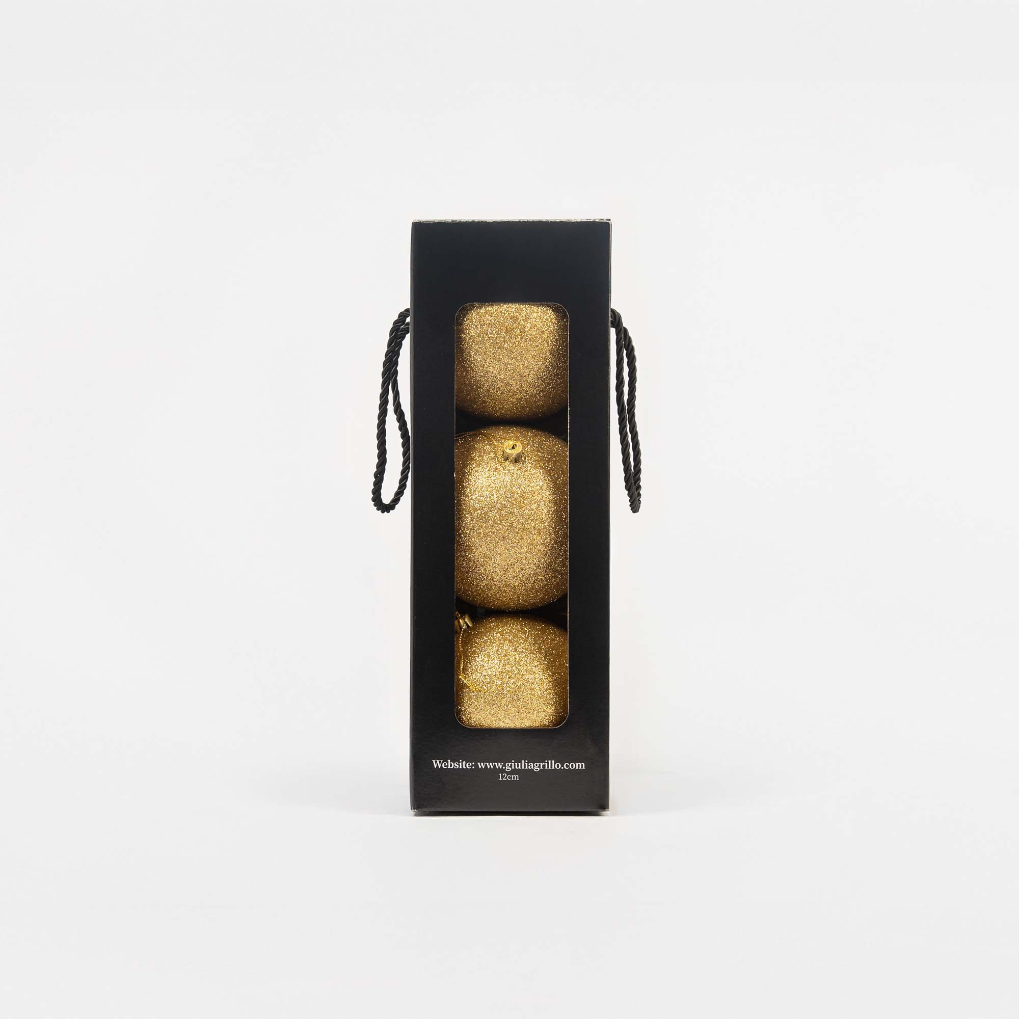 Giulia Grillo Boules de Noël Pailletées "Or Pailleté" ⌀12cm, lot de 3