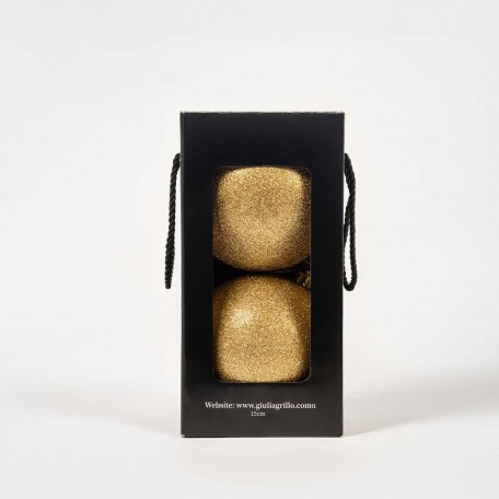 Glitzernde Weihnachtskugeln „Glitter Gold“ ⌀15cm, 2er-Set