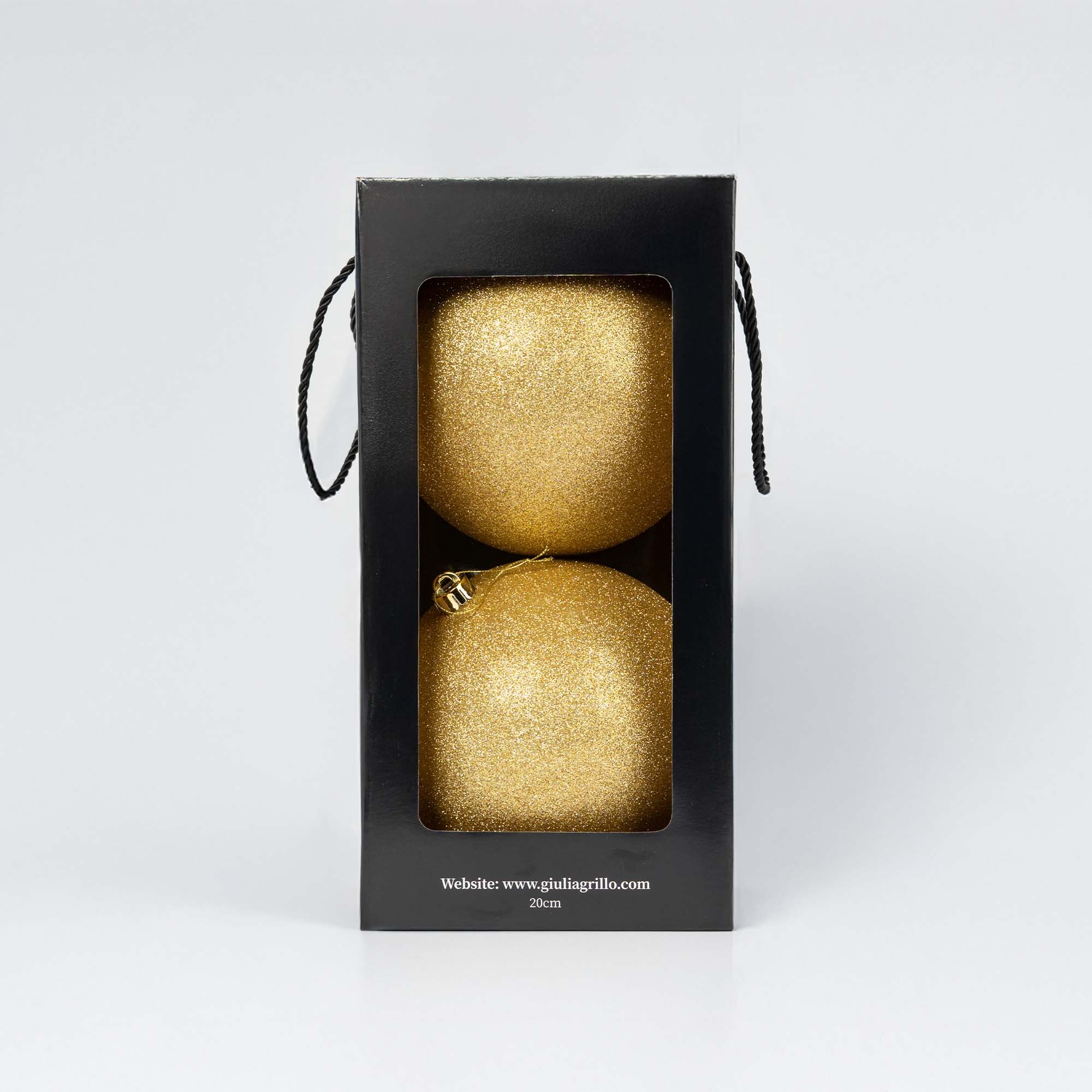 Sfera Natalizia Glitter Oro ⌀20cm, 2pcs/set