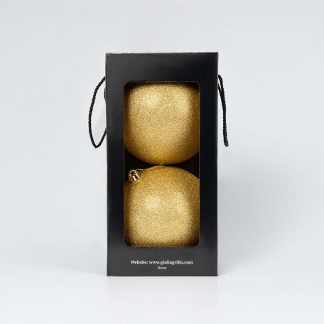 Boules de Noël Pailletées "Or Pailleté" ⌀20cm, lot de 2