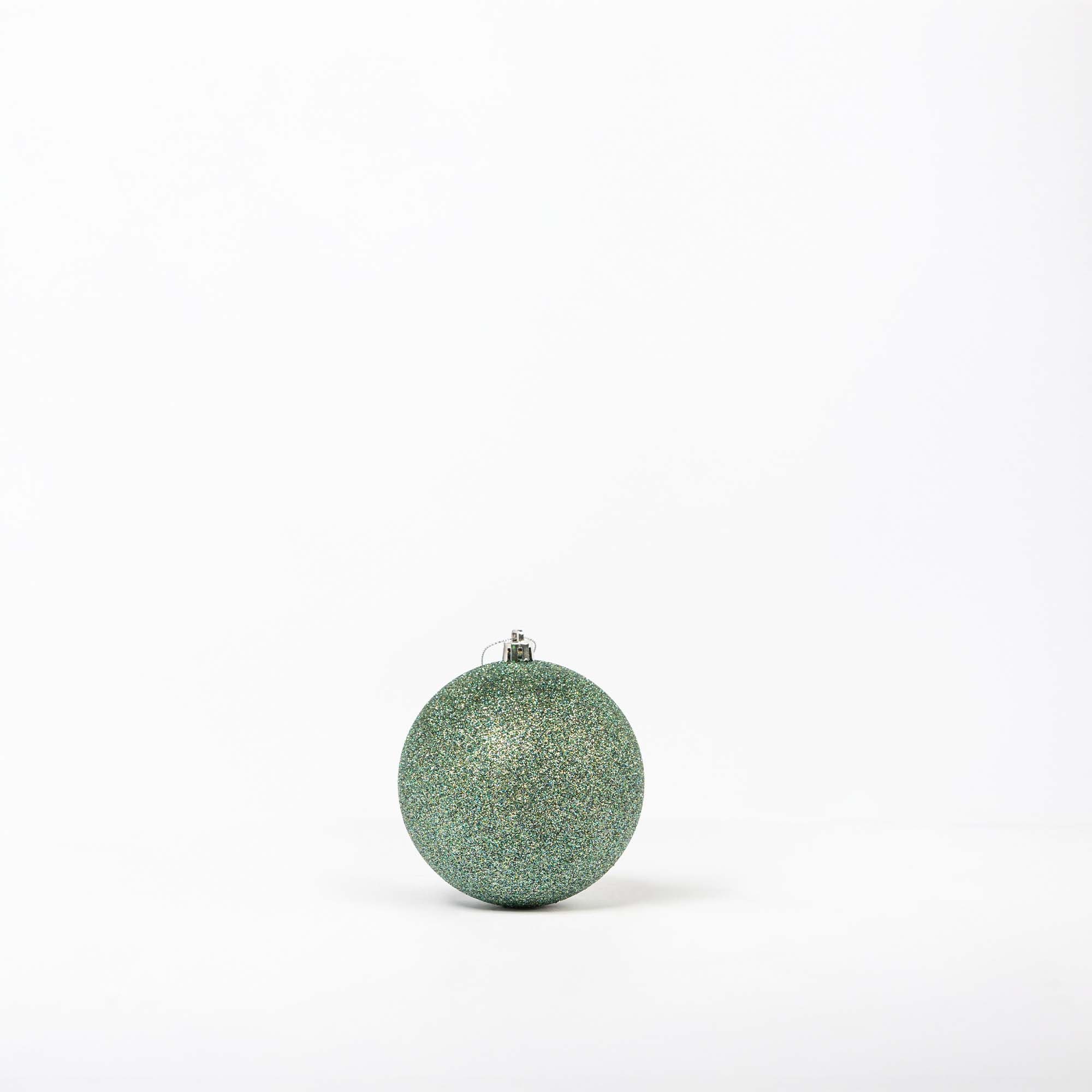 Giulia Grillo Sfera Natalizia Glitter Verde Chiaro ⌀10cm, 4pcs/set
