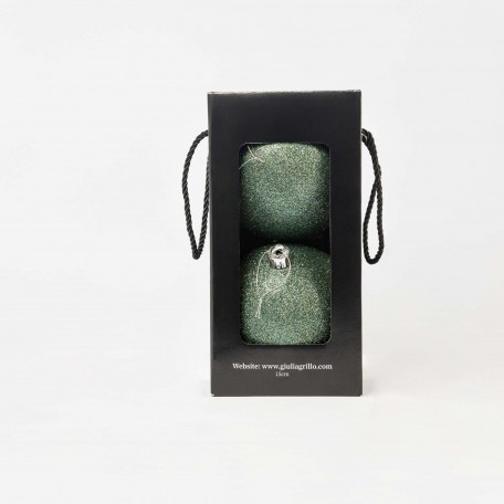 Sfera Natalizia Glitter Verde Chiaro ⌀15cm, 2pcs/set