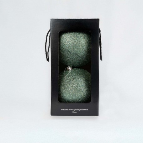 Glitzernde Weihnachtskugeln „Glitter Hellgrün“ ⌀20cm, 2er-Set
