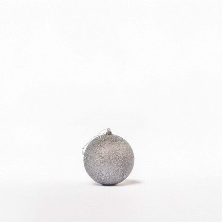 Bolas de Navidad con Purpurina "Gris Brillante" ⌀10cm, juego de 4