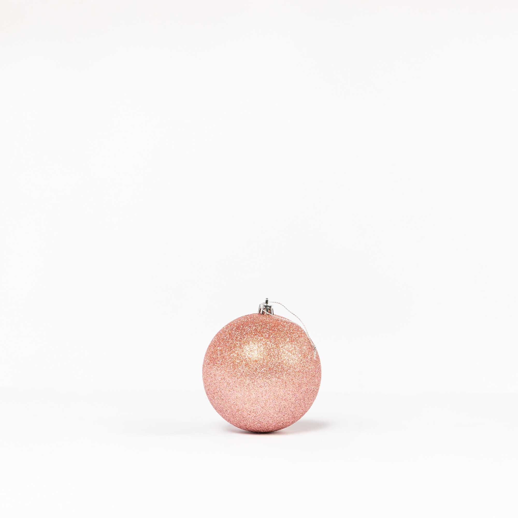 Giulia Grillo Glitzernde Weihnachtskugeln „Glitter Rosa“ ⌀10cm, 4er-Set