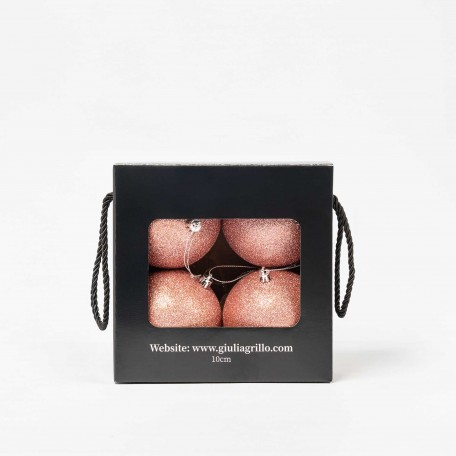 Sfera Natalizia Glitter rosa ⌀10cm, 4pcs/set