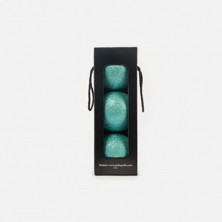 Bolas de Navidad con Purpurina "Azul Brillante" ⌀12cm, juego de 3