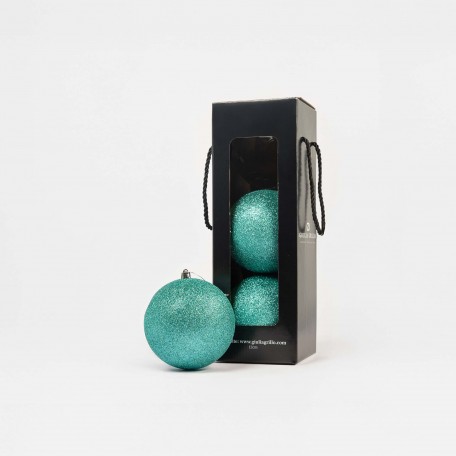 Bolas de Navidad con Purpurina "Azul Brillante" ⌀12cm, juego de 3