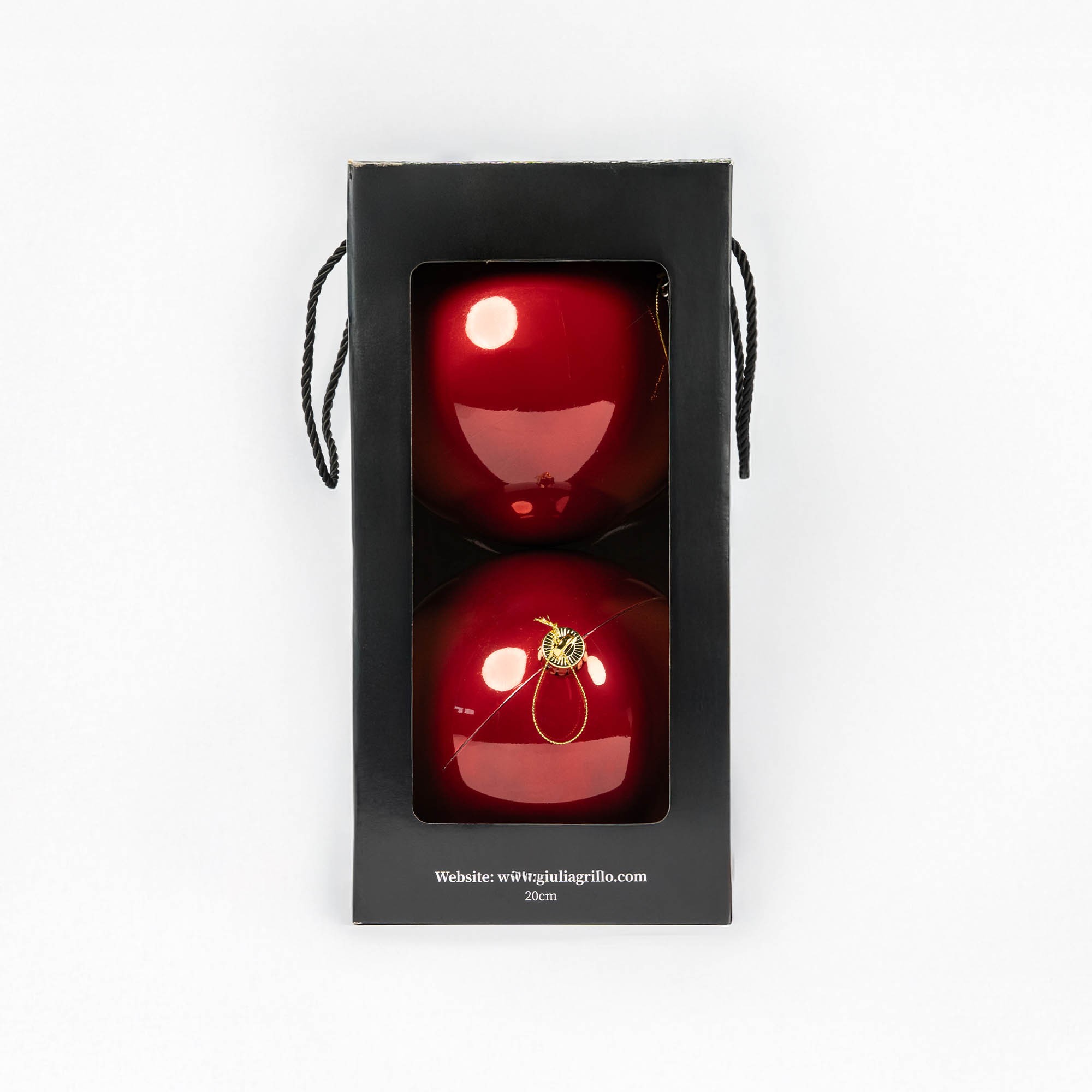 Giulia Grillo Boules de Noël Nacrées "Rouge Nacré" ⌀20cm, lot de 2