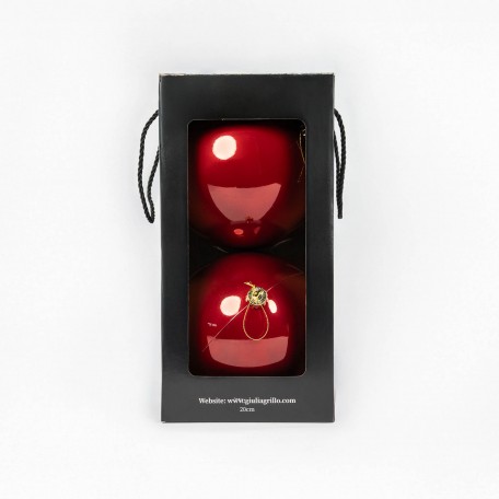Boules de Noël Nacrées "Rouge Nacré" ⌀20cm, lot de 2