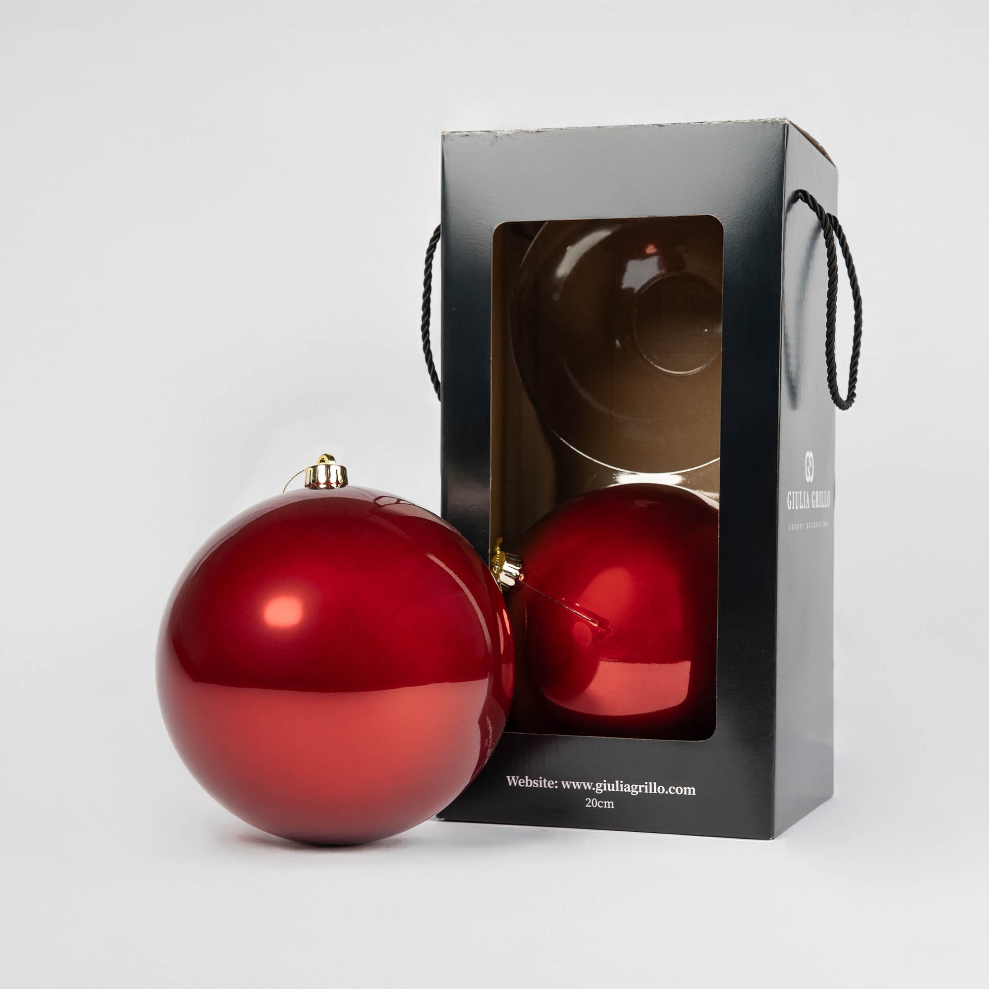 Giulia Grillo Boules de Noël Nacrées "Rouge Nacré" ⌀20cm, lot de 2