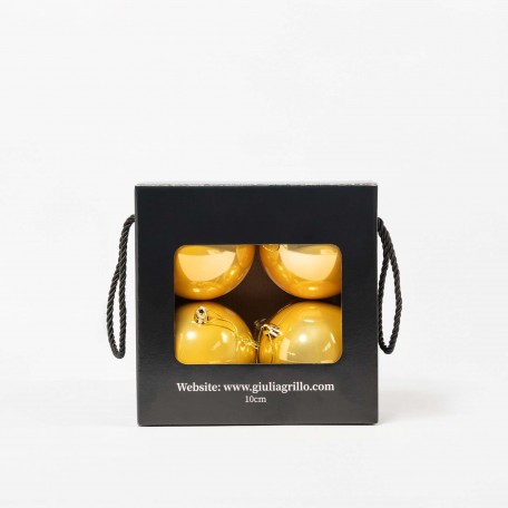 Boules de Noël Nacrées "Or Nacré" ⌀10cm, lot de 4