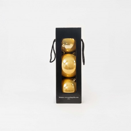 Boules de Noël Nacrées "Or Nacré" ⌀12cm, lot de 3