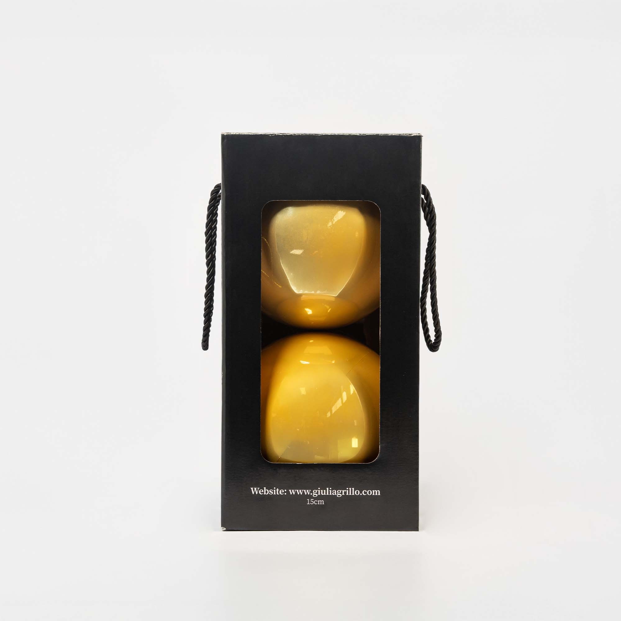 Giulia Grillo Boules de Noël Nacrées "Or Nacré" ⌀15cm, lot de 2