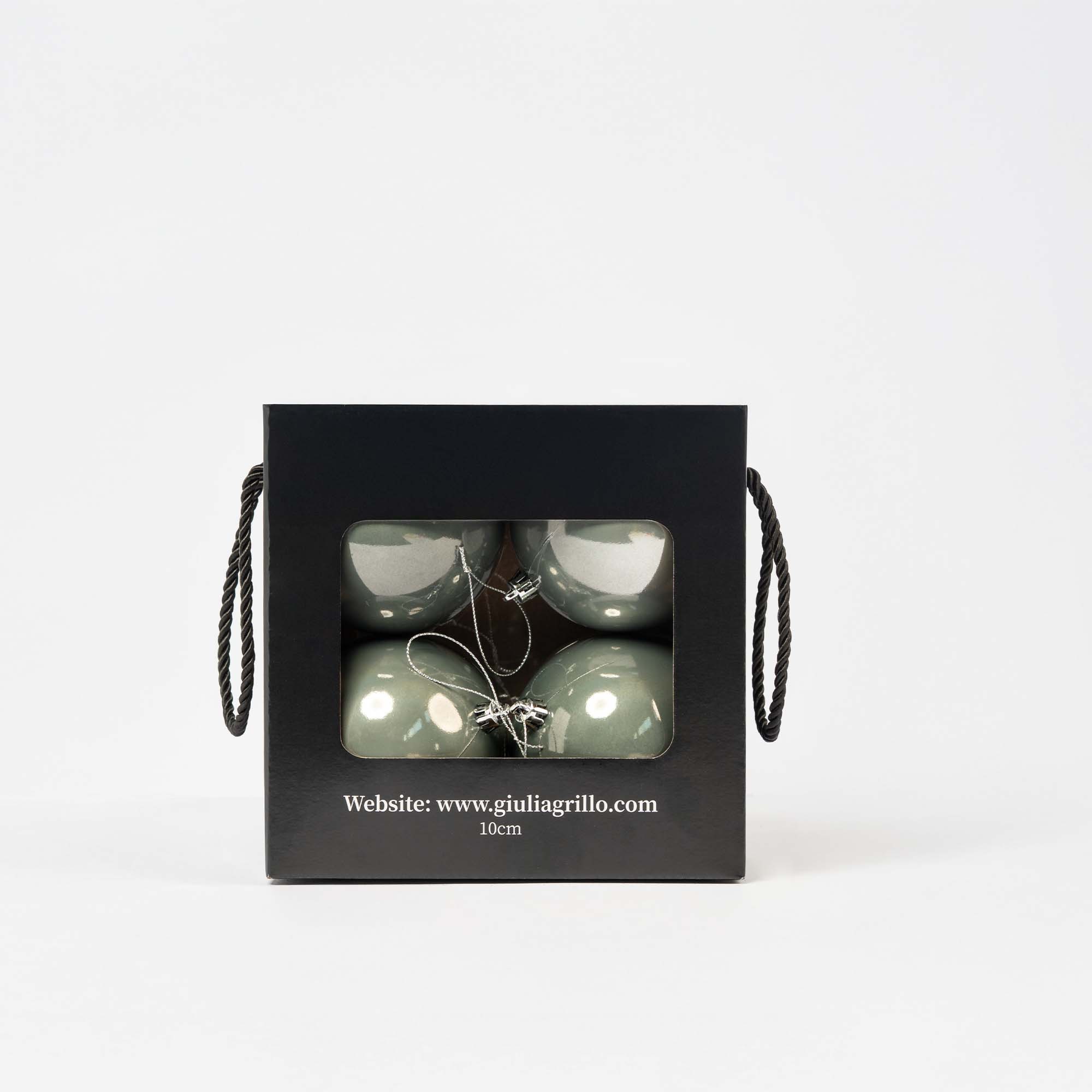 Giulia Grillo Boules de Noël Nacrées "Bleu Clair Nacré" ⌀10cm, 4pcs/lot