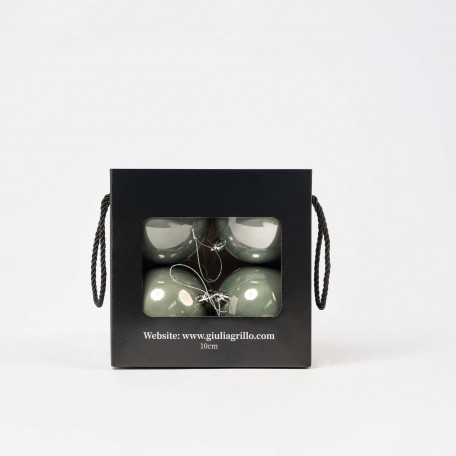 Boules de Noël Nacrées "Bleu Clair Nacré" ⌀10cm, 4pcs/lot