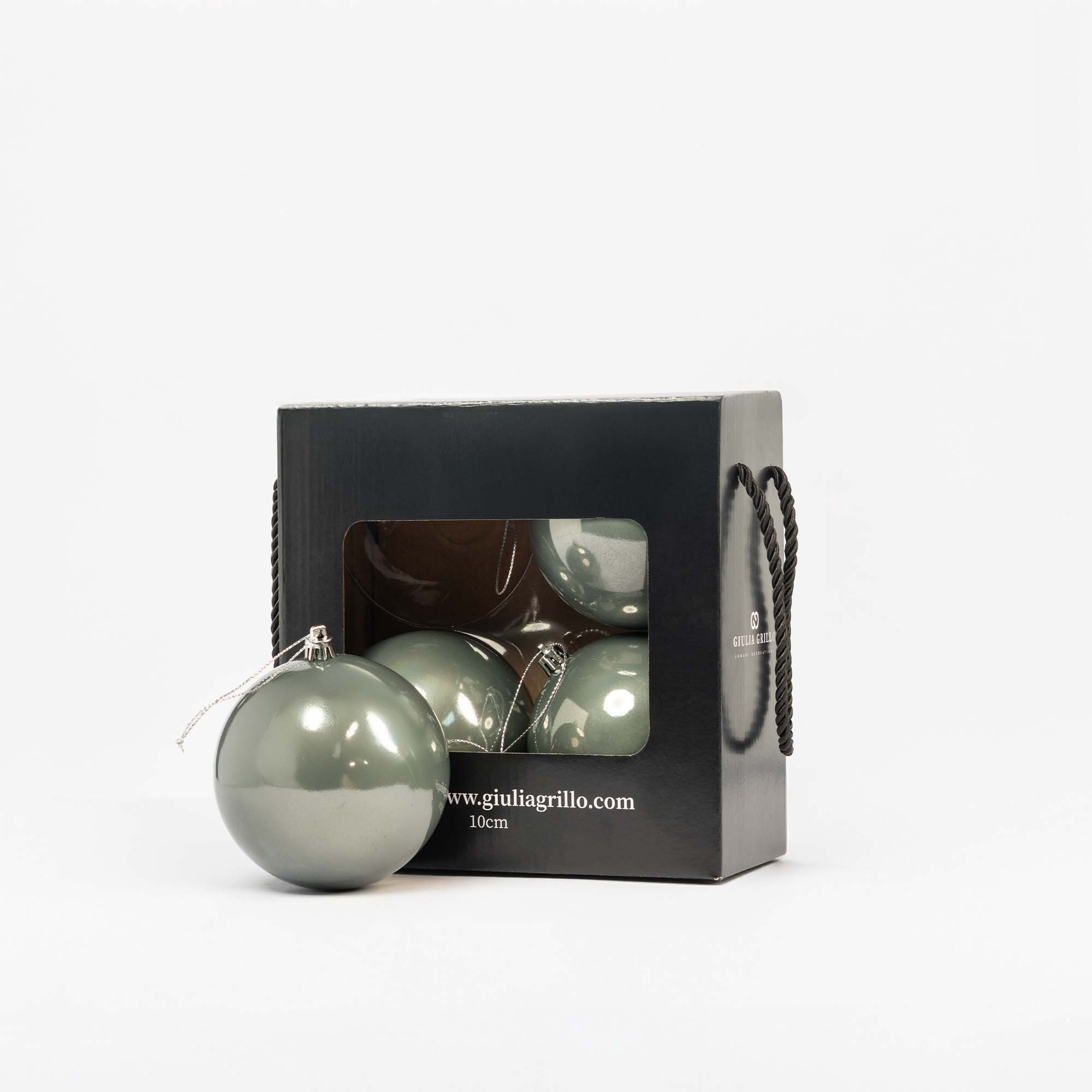 Giulia Grillo Boules de Noël Nacrées "Bleu Clair Nacré" ⌀10cm, 4pcs/lot