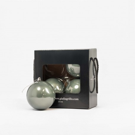 Boules de Noël Nacrées "Bleu Clair Nacré" ⌀10cm, 4pcs/lot