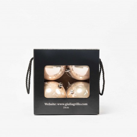 Perlglänzende Weihnachtskugeln „Perlrosa“ ⌀10cm, 4er-Set