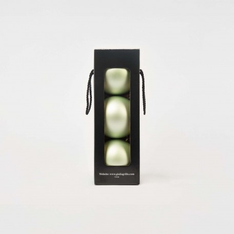 Matte Weihnachtskugeln „Hellgrün Matt“ ⌀12cm, 3er-Set