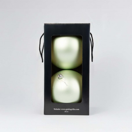 Matte Weihnachtskugeln „Hellgrün Matt“ ⌀20cm, 2er-Set