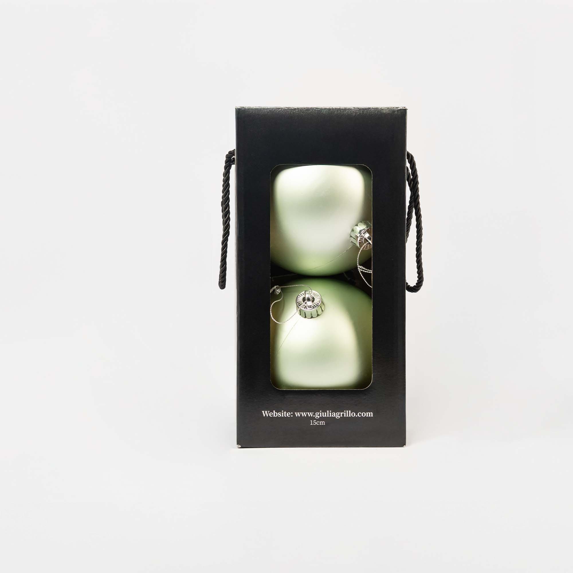 Giulia Grillo Boules de Noël Opales "Vert Clair Mat" ⌀15cm, 2pcs/lot