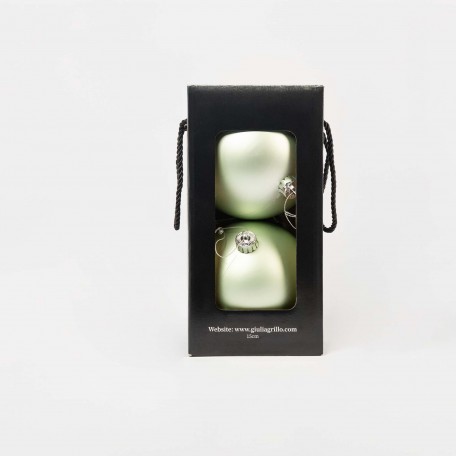 Matte Weihnachtskugeln „Hellgrün Matt“ ⌀15cm, 2er-Set