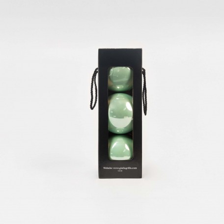 Boules de Noël Nacrées "Vert Clair Nacré" ⌀12cm, lot de 3
