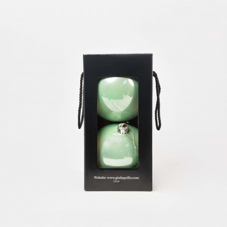 Boules de Noël Nacrées "Vert Clair Nacré" ⌀15cm, lot de 2