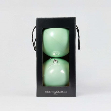 Boules de Noël Nacrées "Vert Clair Nacré" ⌀20cm, lot de 2