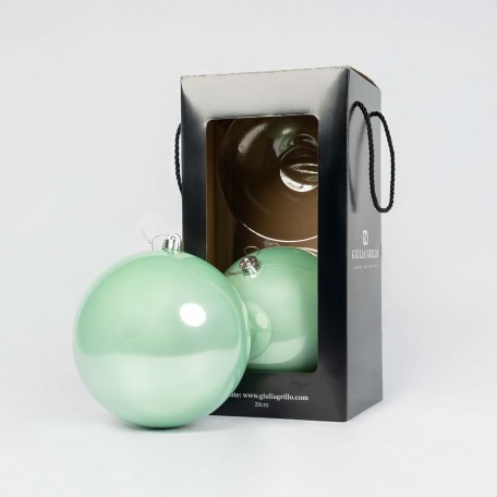 Boules de Noël Nacrées "Vert Clair Nacré" ⌀20cm, lot de 2