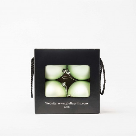 Matte Weihnachtskugeln „Hellgrün Matt“ ⌀10cm, 4 Stück/Set