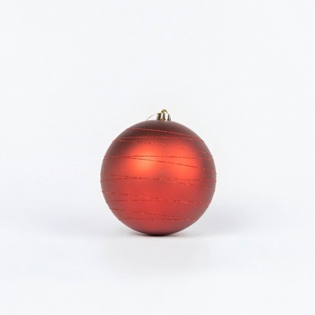 Matte Weihnachtskugeln mit Muster „Rotes Muster“ ⌀20cm, 2 Stück/Set