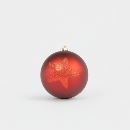 Matte Weihnachtskugeln mit Muster „Rotes Muster“ ⌀20cm, 2 Stück/Set
