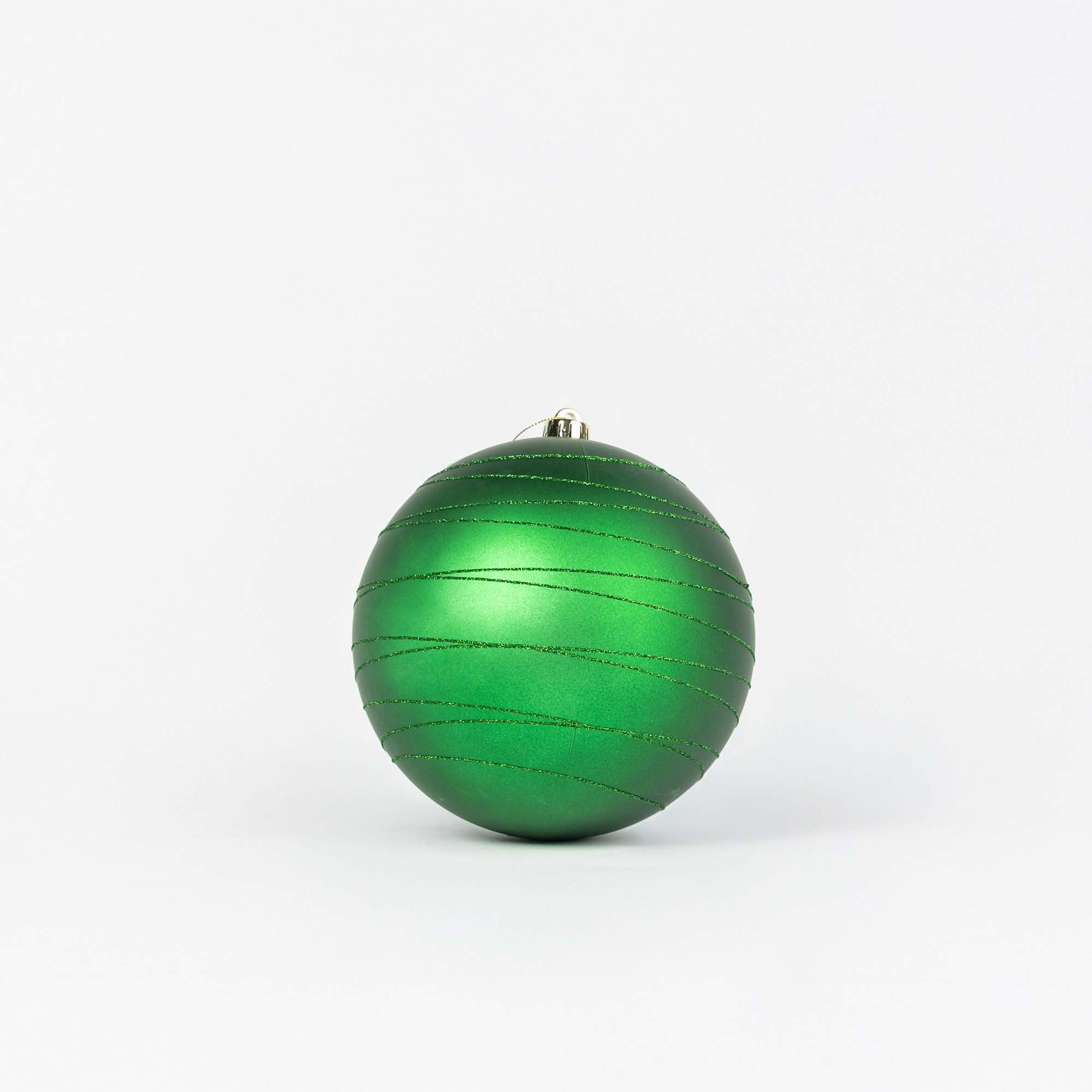 Giulia Grillo Bolas de Navidad Mate con Diseño "Patrón Verde" ⌀20cm, set de 2