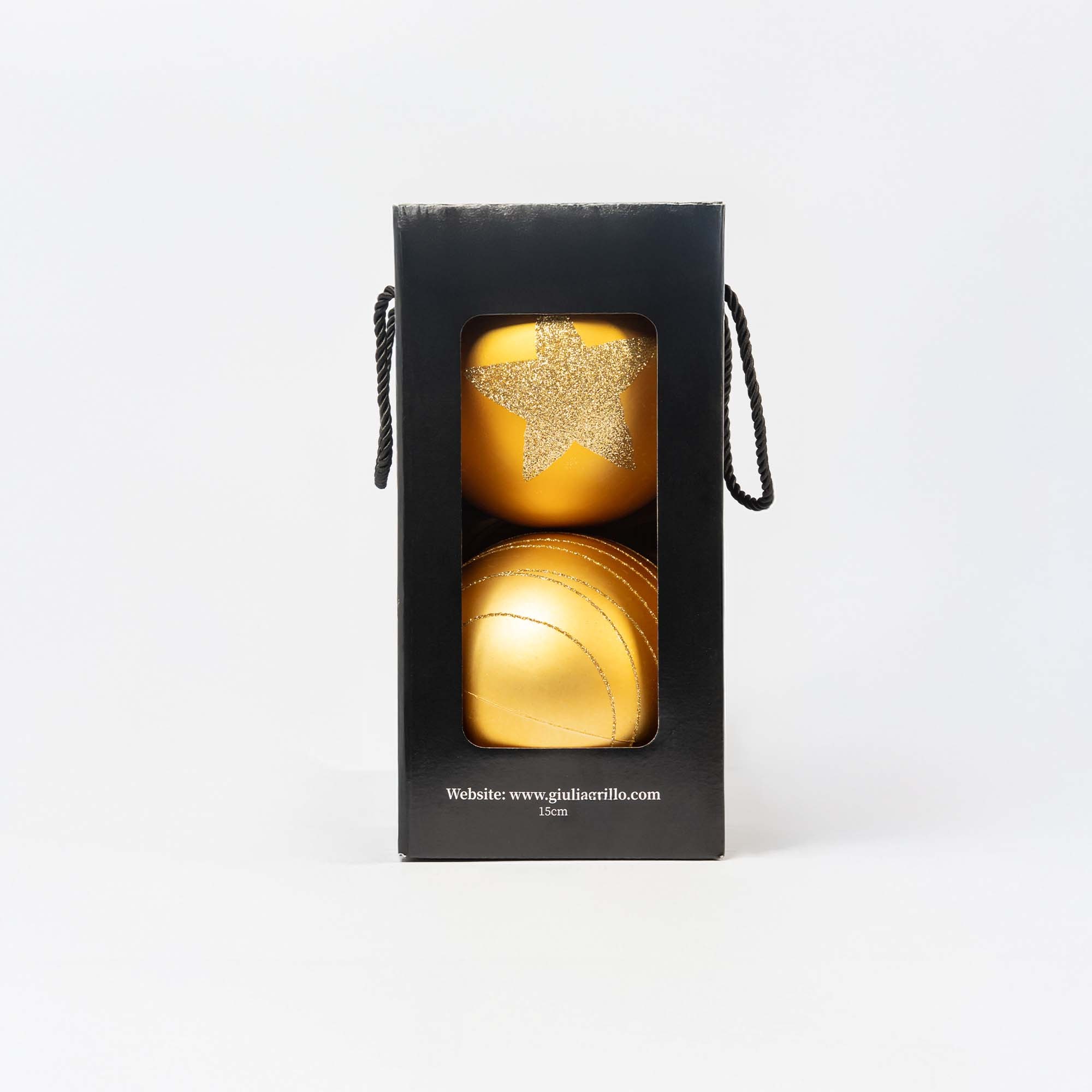 Giulia Grillo Sfera Natalizia Opaca Disegnata oro ⌀15cm, 2pcs/set