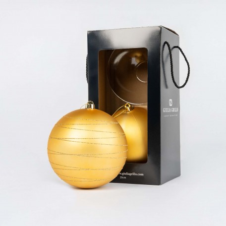 Matte Weihnachtskugeln mit Muster „Goldenes Muster“ ⌀20cm, 2 Stück/Set