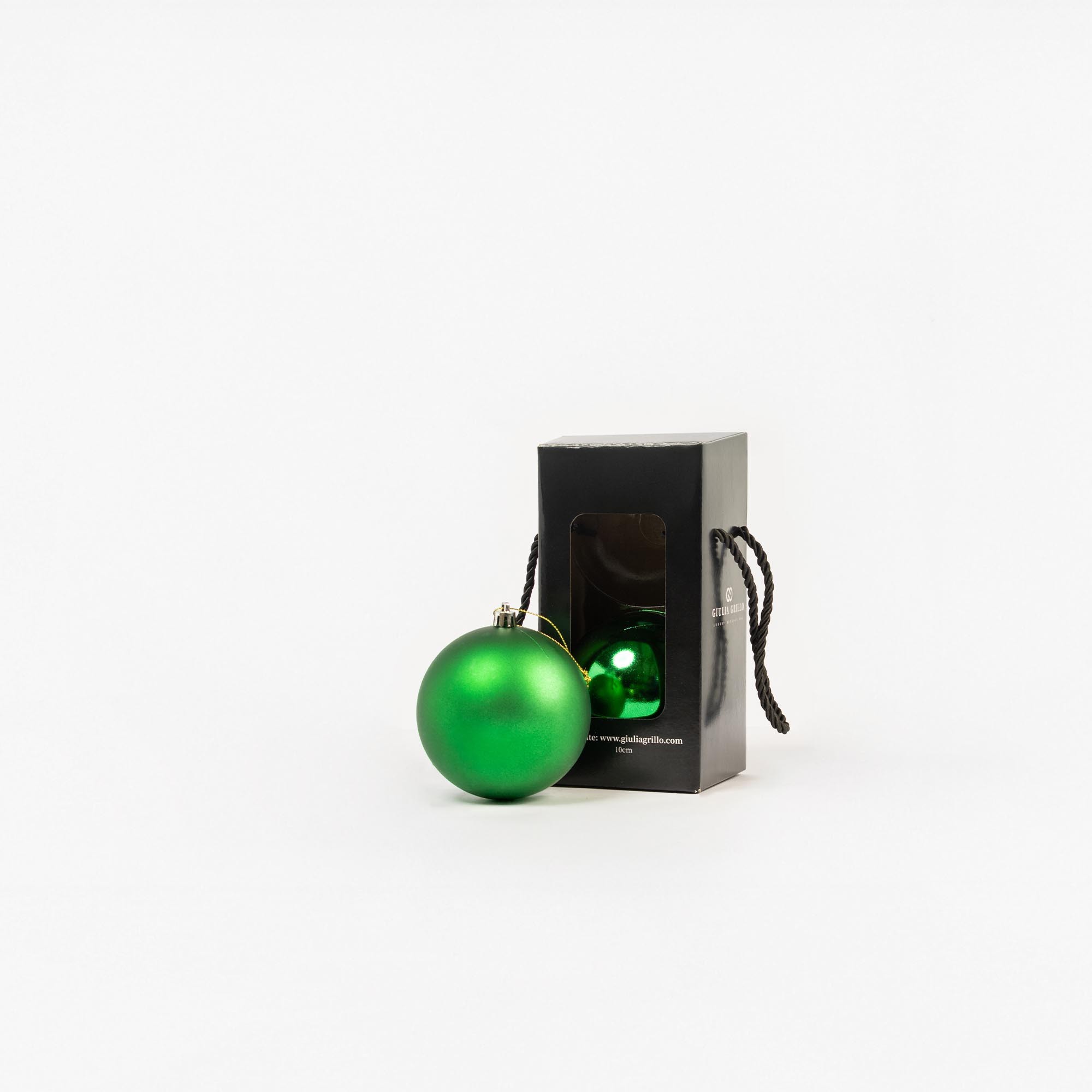 Giulia Grillo Mix Grüne Weihnachtskugeln (1 Glänzend, 1 Matt) ⌀10cm, 2 Stück/Set