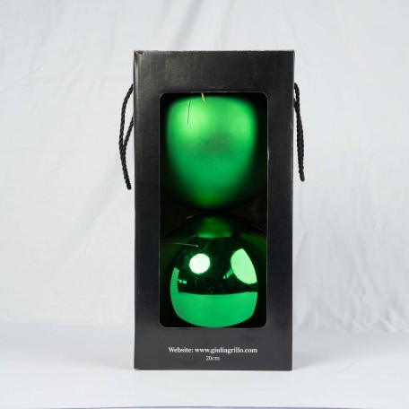 Mix Grüne Weihnachtskugeln (1 Glänzend, 1 Matt) ⌀20cm, 2 Stück/Set