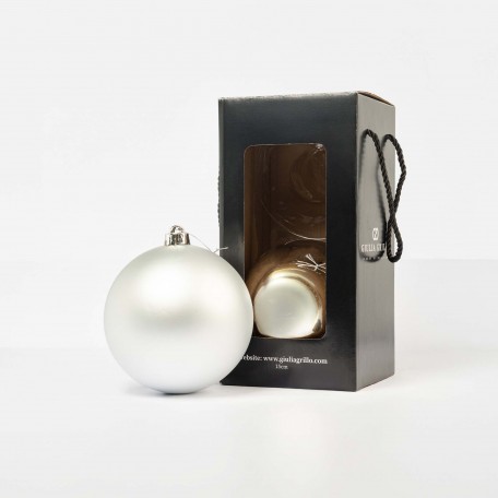 Mix Boules de Noël Argentées (1 Brillante, 1 Mate) ⌀15cm, lot de 2