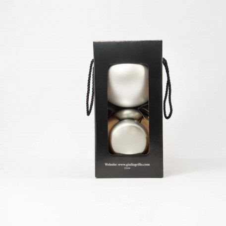 Mix Boules de Noël Argentées (1 Brillante, 1 Mate) ⌀15cm, lot de 2